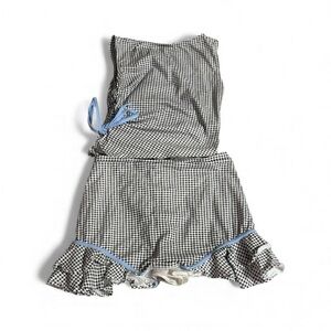 Stylish Black and White Gingham Skirt Set